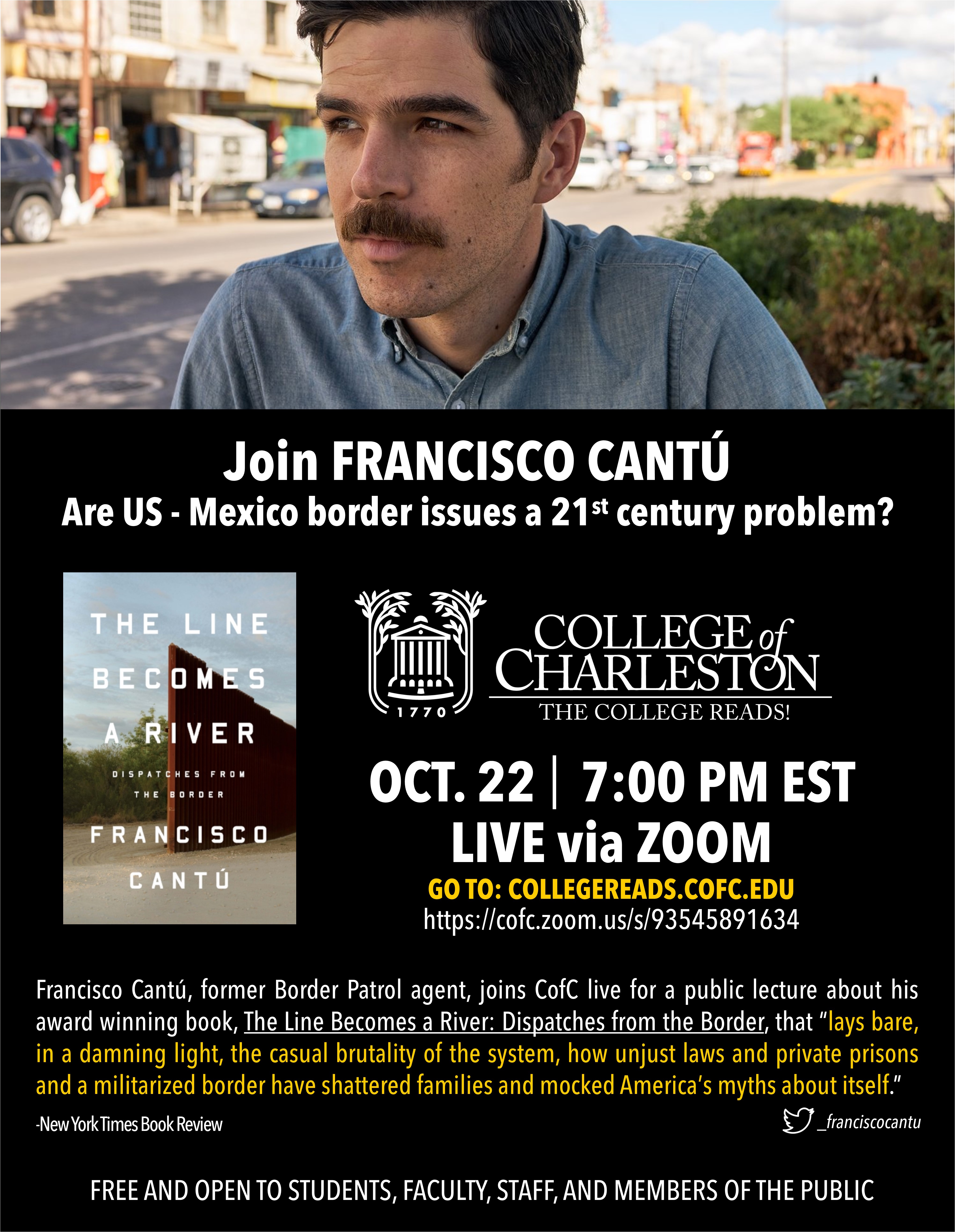 The College Reads! Program Oct 22 at 7pm online event